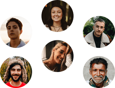 Right image of people faces